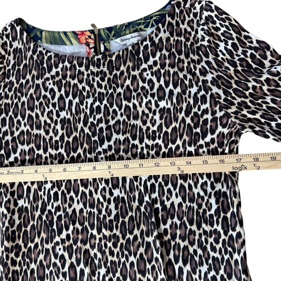 Tommy Bahama Women’s Darcy Cats Meow Shift Dress Large 3/4 Sleeves Animal Print - Picture 4 of 9